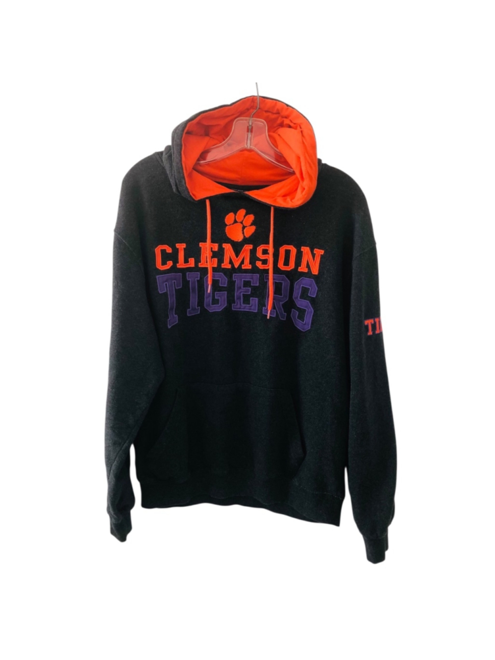 Size Large Clemson Tigers Hoodie Sweatshirt Fan Gear Collegiate Graphic Like New